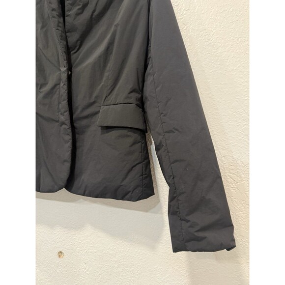 Athleta Evolution Blazer Puffer Jacket Womens Xs Black Snap Button Primaloft - Picture 6 of 8
